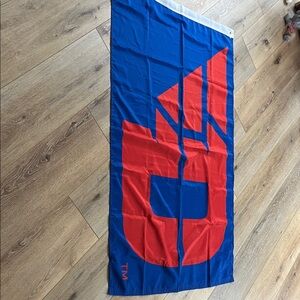 Blue and Red Flag with Logo